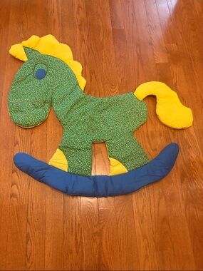 Green & Yellow Fabric Rocking Horse Wall Hanging
